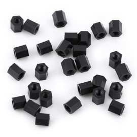100Pcs Black PA66 M3 Female X M3 Female Nylon Hex Threaded Spacer Standoff Insulation Threaded Standoff Black for Creating Thermal Channels (M3*5)
