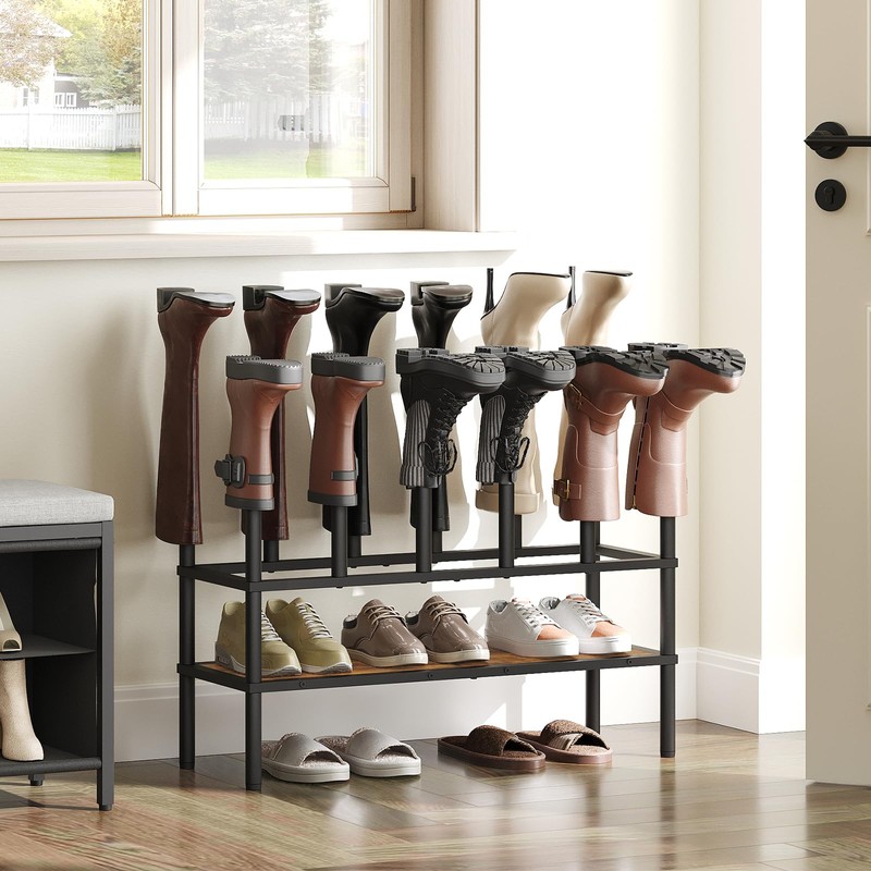 YATINEY Free Standing Shoe Rack, Tall Boots Rack Organizer, Boot