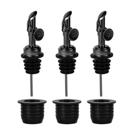6pcs Liquor Pour Spout & Adapters, Stainless Steel Bottle Pourers for Alcohol Liquor Bottle Pourers Olive Oil Spout for Home Bar Large Bottles Neck Size up to 1 Inch