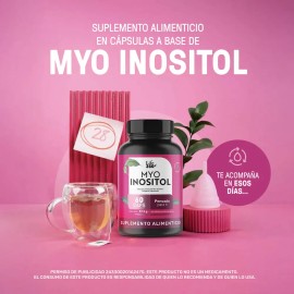 Inositol Life360+ Myo Inositol 60 Cápsulas Sin Sabor 620mg Por Porción