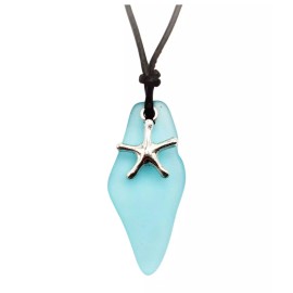 Does Not Apply Hawaiian Jewelry Sea Glass Necklace, Turquoise Necklace Blue Necklace Starfish