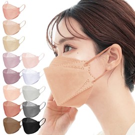 millarouge skgk-1 3D Mask, 20 Pieces, Non-Woven Mask, Color Mask, Blood Color, 3D Mask, 4-Layer Construction, Disposable, Willow Leaf Shape, For Adults, Lipstick Resistant