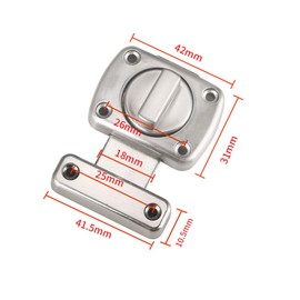 LIKERAINY Bathroom Door Toilet Door Cabinet Door Lock 42 x 31 mm Door Bolt Door Lock Window Gate Push Lock Door Fitting Bolt Bolt Bolt Zinc Alloy Brushed Silver Pack of 4