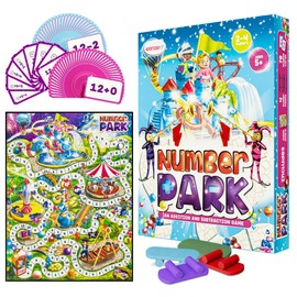 Number Park - Addition & Subtraction Math Games for Kids Ages 5-8 - Fun Educational Learning Game - Math Board Games for Kids - Learning Games for Kindergarten & Up - Math Game Learning Games Gift
