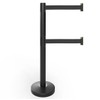 Lukso LUK40SDB Black 40" ADA Compliant Stanchion with Dual 10'