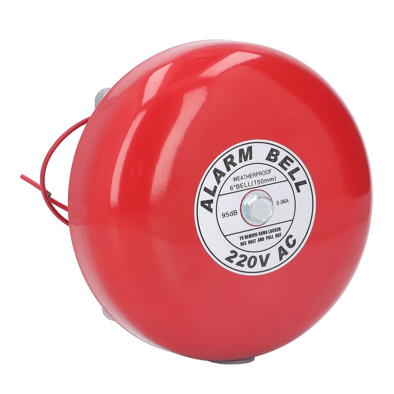 Fire Alarm Bell Electric Metal Round 6in 95db 220V Accessory