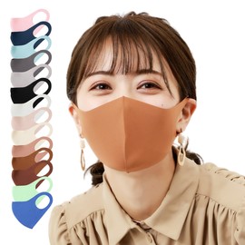 Shinpur Cooling Mask, Washable, for Summer, Feels Cool Against Your Skin, Color, Sports, for Adults, 3D, Comfortable (Black, Size M, Set of 3)