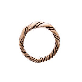 Windalf Draupnir Nordic Ring 5 mm Vikings Corded Twisted Vintage Bronze Ring, Fabric
