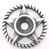 Stecksstore Western Roped Star Bezel Concho in Antique Silver 3/4" 7785-07