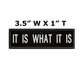 Athena Brands IT IS WHAT IT IS PATCH EMBROIDERED HOOK & LOOP APPLIQUE BIKER EMBLEM MC VEST