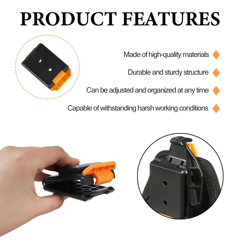 3Pcs Tool Belt Clips, Heavy Duty Replacement Clips for Pouch