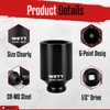 WETT 1/2" Drive Deep Large Impact Socket Set, 11-Piece Spindle