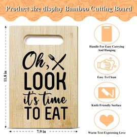Funny Bamboo Cutting Board Cooking Board, It's Time To Eat, Birthday Gifts for Mom Wife Aunt Grandma Family Member, Kitchen Home Decor Gift -48