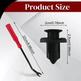 QZTYTY 20PCS Front Bumper Push-Type Retainer Clips, Bumper Fender Clips, 91503-SZ3-003 Nylon Bumper Fastener Rivet Clips with Fastener Remover, Fender Liner Clip Compatible with Honda Acura (20PCS)