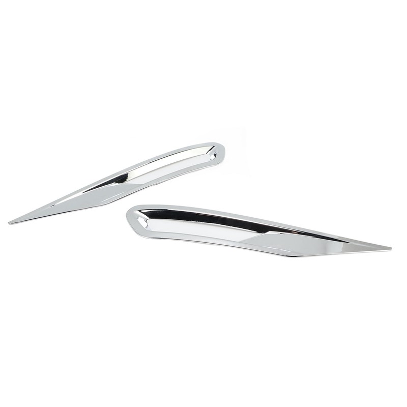2pcs Front Fog Light Cover Trim Silver Fog Lamp Bezel