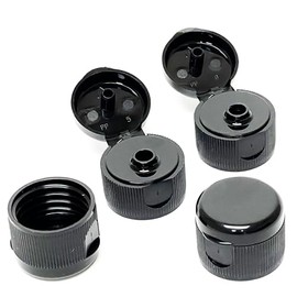 nicebottles Flip Top Screw Caps, 24/414, Black - Pack of 36 - Compatible with nicebottles 5oz & 10oz Woozy/Hot Sauce Bottles