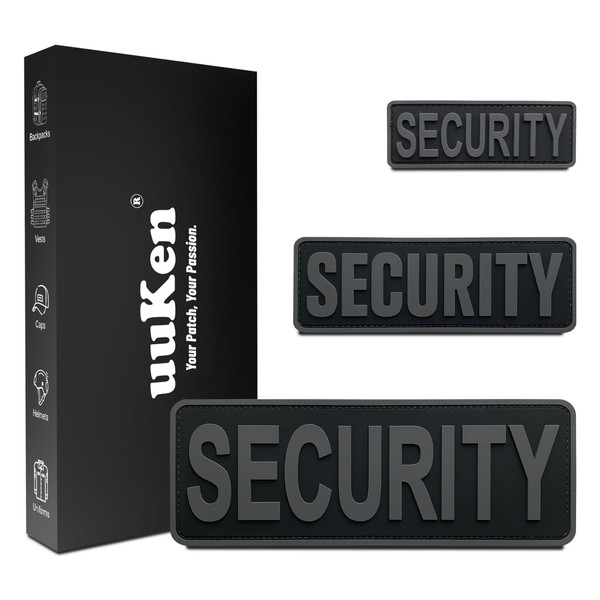 uuKen 3Pcs Gray Security Patch for Vest Jacket Hat Cap