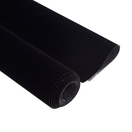 14.5"x78.7" Self Adhesive Velvet Drawer Liner Roll Felt Fabric Velvet Flocking Liner for Jewelry Drawer Box Shelf Crafts (Black)