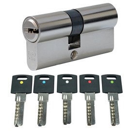 FELGNER Xcolor Double Cylinder | Lock Cylinder Profile Cylinder Security Lock Door House for Apartment Door - Includes 5 Keys with Colour Dot | 30/35 mm (35/30 mm)