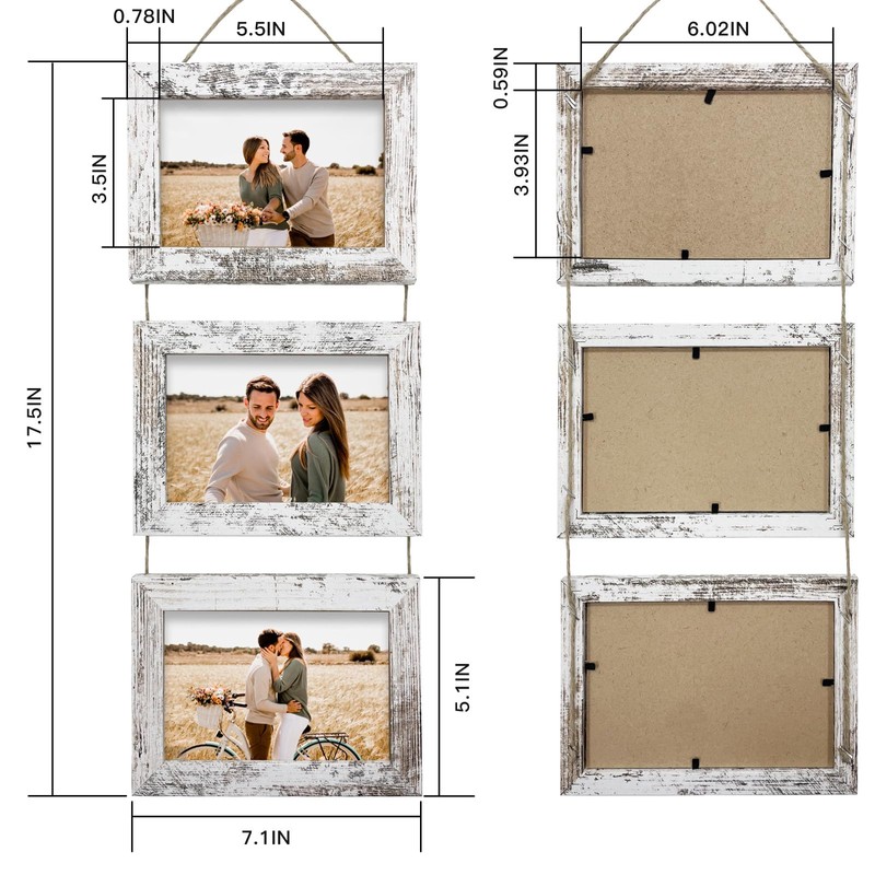 Rexllon 4x6 Wall Hanging Picture Frames Collage with 3 Opening