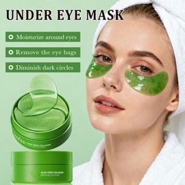 firstfly 60 Pcs Mascarillas Para Ojos De Aloe Vera, Parches De Gel De Colágeno Debajo De Los Ojos Para Tratamientos De Ojos Hinchados Y Ojeras, Reducen Arrugas Y Líneas Finas Parches D