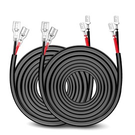 Nilight 2PCS 16 AWG 20 Feet Wiring Harness Extension Kit for LED Light bar Work Light LED Pods Off Road Lights Driving Fog Light Boat Lighting, 2 Years Warranty