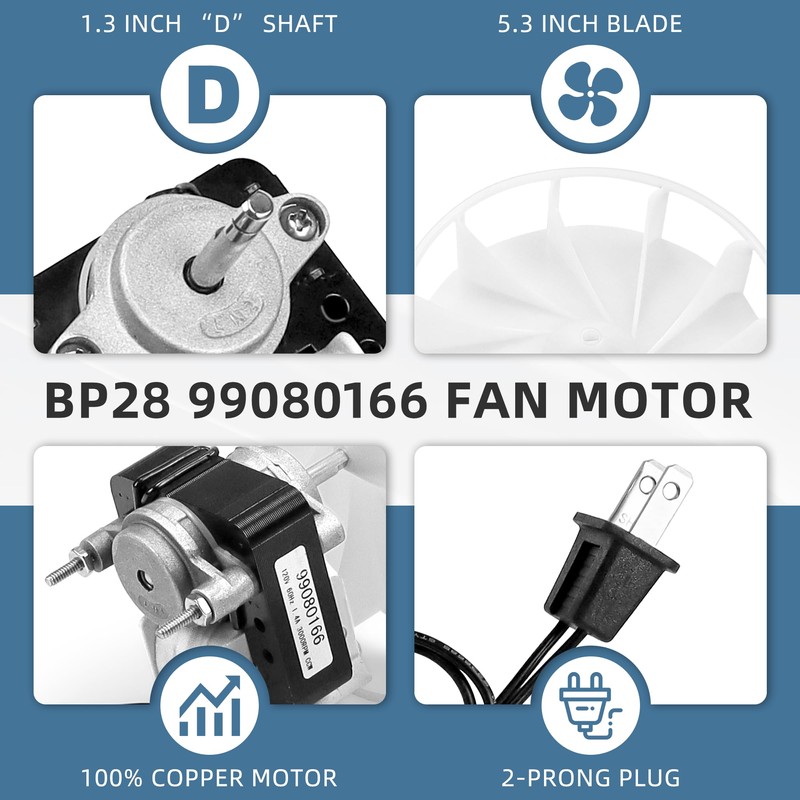 S99080166 BP28 Bathroom Vent Bath Fan Motor Kit Replacement YJF6178
