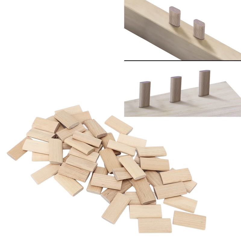 50Pcs Beech Wood Domino Tenon Stopper for Crafting Woodworking Furniture