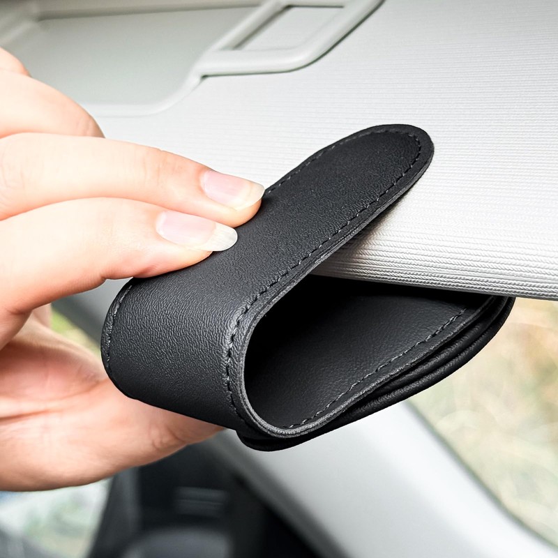 Cute Duck - Car Sunglass Holder, Magnetic Leather Eyeglass Hanger