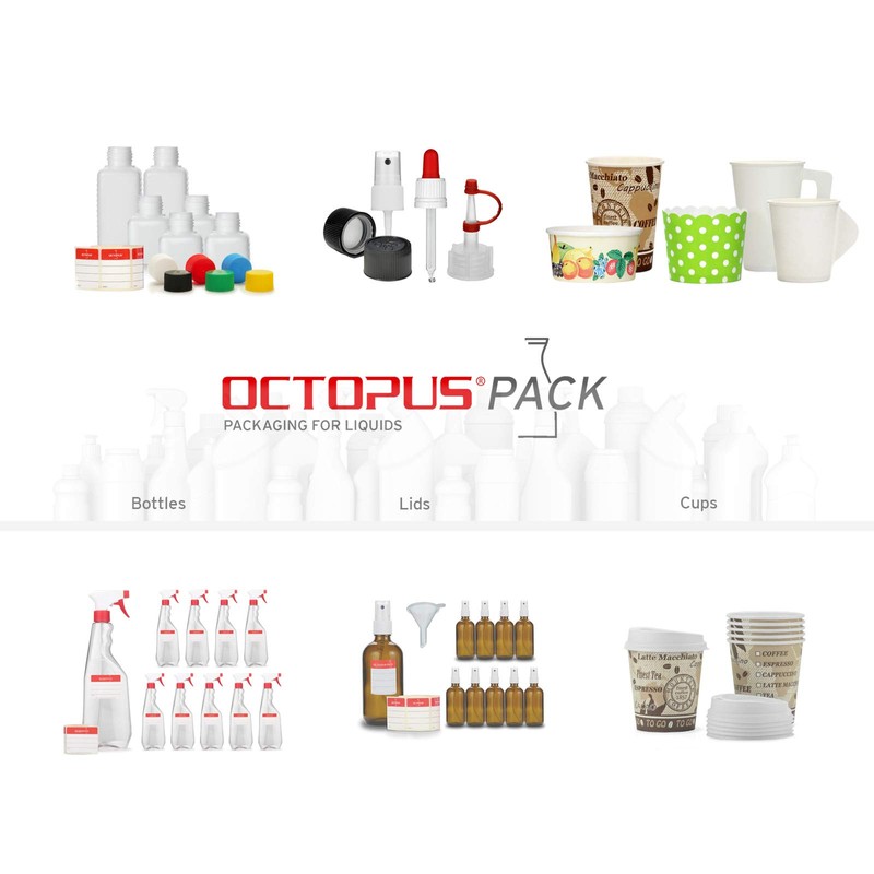 Octopus Parent PET Plastic Cup with Screw Lid, 5X