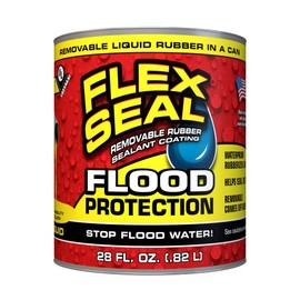 Flex Seal Liquid Flood Protection, 28 oz, Waterproof Rubberized Liquid, Removable, Use on Windows, Doors, Garage Doors, Seams, Casings, Thresholds, Conduits, Vents, Ducts, and More