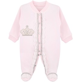 Lilax Baby Girl Jewels Crown Layette 3 Piece Gift Set, Pink Pearl, 0-3 Months