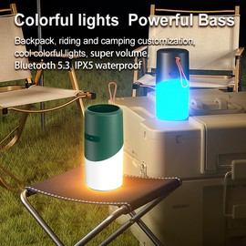 IHAO Portable Bluetooth Speaker with LED Dynamic Lights, Mulit Function to be a Night Light HD Stereo Sound, 24H Playtime, Portable Wireless Speaker for Home/Party/Indoor/Outdoor/Beach-Green