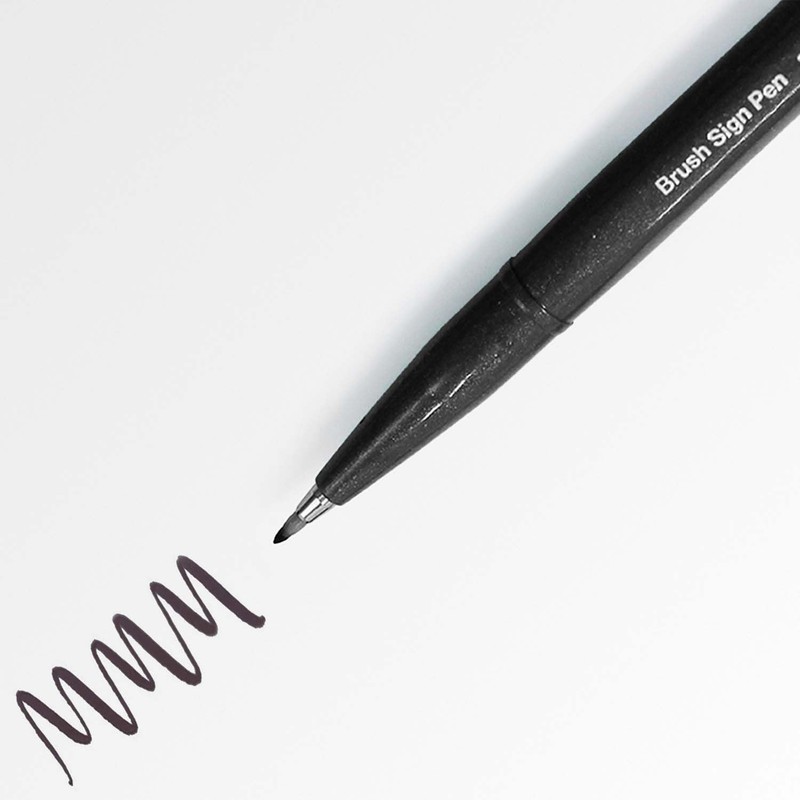 Pentel Brush Sign Pen SES15C - Brush Tip - Fibre
