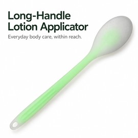 Long Handle Silicone Back Lotion Applicator – 38 cm Flexible Body Cream, Sunscreen & Shower Applicator for Hard-to-Reach Areas, Green