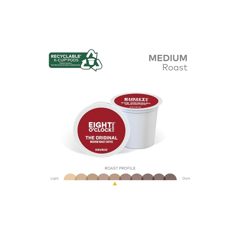 Eight O'Clock Coffee The Original, Single-Serve Keurig K-Cup Pods, Medium