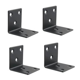 4Pcs Black Angle Brackets,304 Stainless Steel Angle Reinforced Metal Braces,Corner Brackets,L Repair Connector for Shelf,Chair,Desk Fixing 40*40*40mm