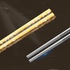 A · HOUSEWARE 5 Pairs Gold Dragon Chopsticks Set Stainless