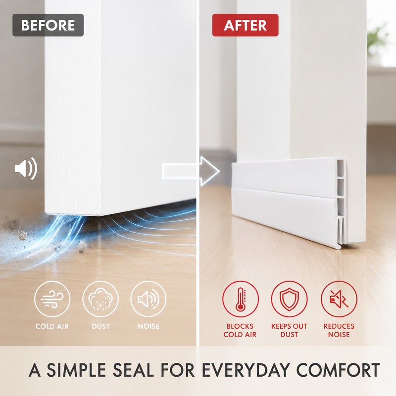 Under Door Draft Stopper Adhesive Door Seal Strip, 1M