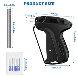 Quick Clothing Stitch Gun, Suitable for Clothing Stitching Quick Fixative, Handheld Sewing Machine, With 6 Needles and 500 Black and 500 White Glue Needles, Used for Quilting, Folding, Labeling