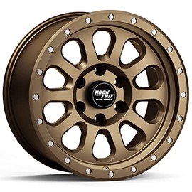 RockTrix RT111 17 inch Wheel Compatible with 2009-2021 Ford F150 17x9 6x135 Wheels (-12mm Offset, 4.5in Backspace) 87.1mm Bore, Bronze Wheels, Also fits Raptor Rims