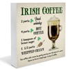 Coffee Decor, St. Patricks Day Irish Coffee Wooden Sign Home