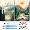 2 Pack Paint by Numbers Kits for Adults Beginners, Mountain