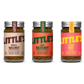 Little’s Flavored Instant Coffee Nut Lovers Gift Set of 3 – Maple Walnut, Toffee Nut, Rich Hazelnut – No Added Sugar, Freeze-Dried Instant Coffee, 3 x 1.76 oz Jars, Total 42 Servings