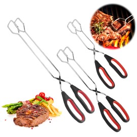 Scissors Tongs, Kitchen Tongs, Scissors, Cooking Barbecue Tongs, Scissors, Stainless Steel Scissors with Handle, Stainless Steel Barbecue Tongs, Barbecue Clamp, Turner (3 Pack (9/11/13 Inch))
