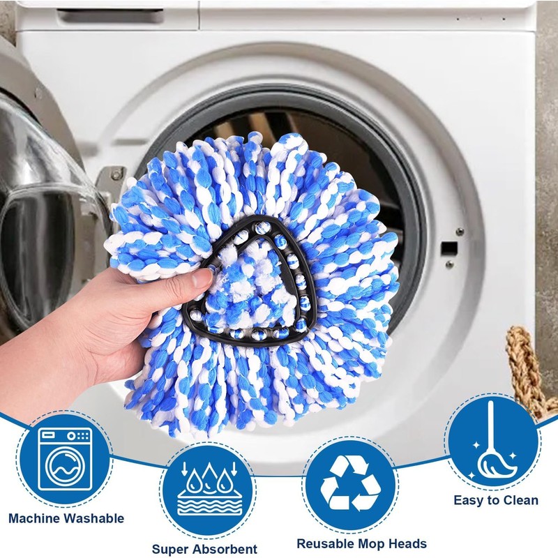 8 Pack Spin Mop Replacement Heads for O-Cedar EasyWring RinseClean