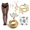 XHBTS 8 Set Snake Bracelet Earrings Ring Hair clip and