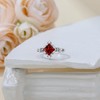 Lvoryance Garnet Engagement Ring for Women 925 Sterling Silver 5.5mm