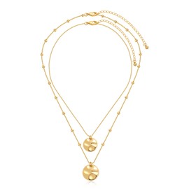 LILIE&WHITE Gold Layered Necklace for Women, Elegant Double Chain Pendant Necklace, Hypoallergenic & Tarnish-Resistant Jewelry, Stylish Minimalist Neck Accessory, Adjustable Chain, Gift for Her