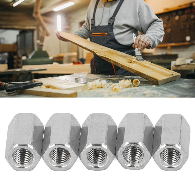 20PCS Hex Coupling Nuts 304 Stainless Steel Long Fine Thread